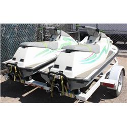 2- 1990 Bombadier 8' Jetski with Trailer