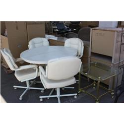 Table with four chairs & small glass table