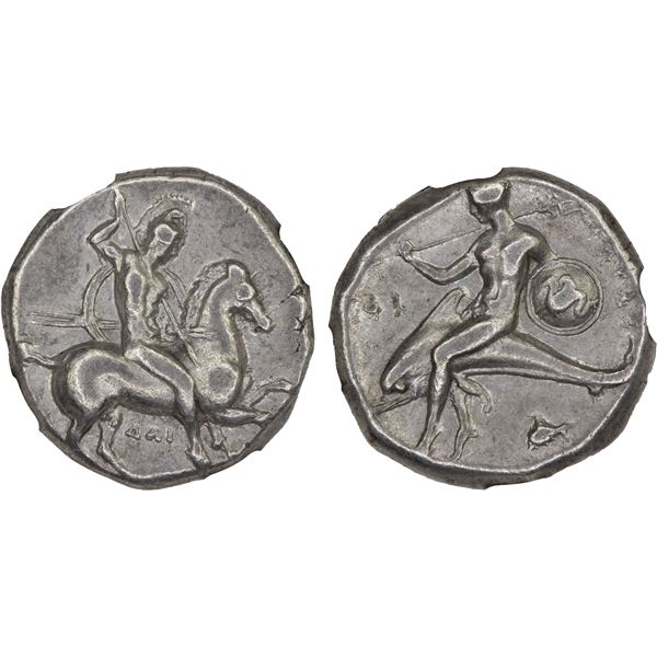 CALABRIA: Tarentum, AR nomos (didrachm), ca. 302-280 BC, NGC XF