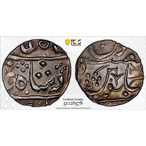 INDORE: AR rupee (11.19g), J'afarabad 'urf Chandor, year 3x, PCGS MS64
