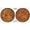 Image 1 : BRITISH INDIA: Victoria, Empress, 1876-1901, AE 1/4 anna, 1887(c), PCGS MS64 RB