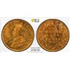 Image 1 : BRITISH INDIA: George V, 1910-1936, AE 1/4 anna, 1930(b), PCGS MS65 RD