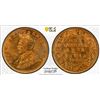 Image 1 : BRITISH INDIA: George V, 1910-1936, AE 1/4 anna, 1930(b), PCGS MS64 RD