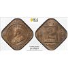 Image 1 : BRITISH INDIA: George V, 1910-1936, 2 annas, 1936(b), PCGS MS63
