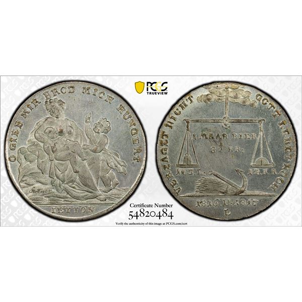BAVARIA: Maximilian I Joseph, 1806-1825, AE medal, 1817, PCGS MS63
