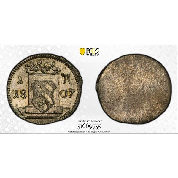 NUREMBERG: Free Imperial City, AR pfennig, Nürnberg, 1807, PCGS MS65