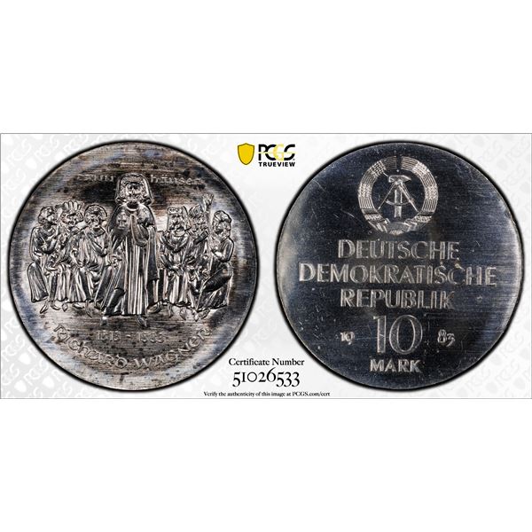 GERMANY: Democratic Republic: AR 10 mark, 1983, PCGS MS67
