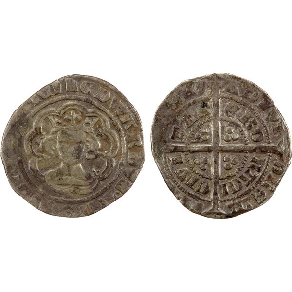 ENGLAND: Edward III, 1327-1377, AR halfgroat (2.27g), ND [1351-61], F-VF