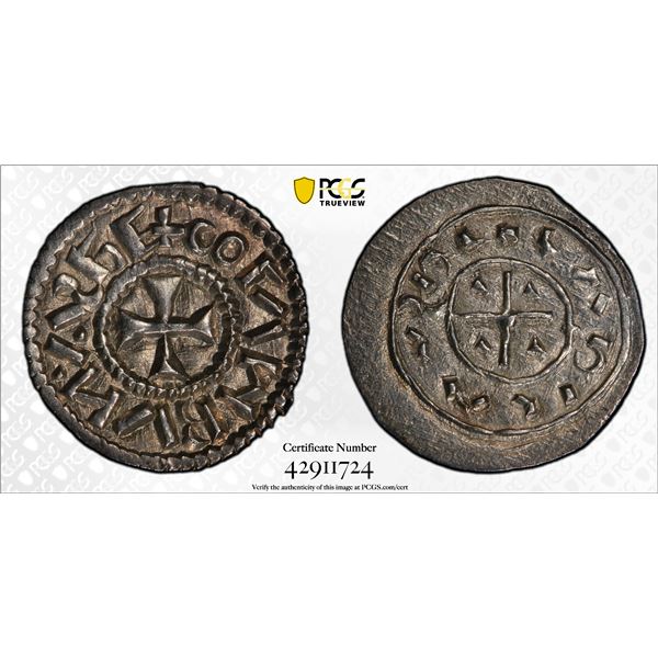 HUNGARY: Koloman, 1095-1116, AR denar, ND, PCGS MS64