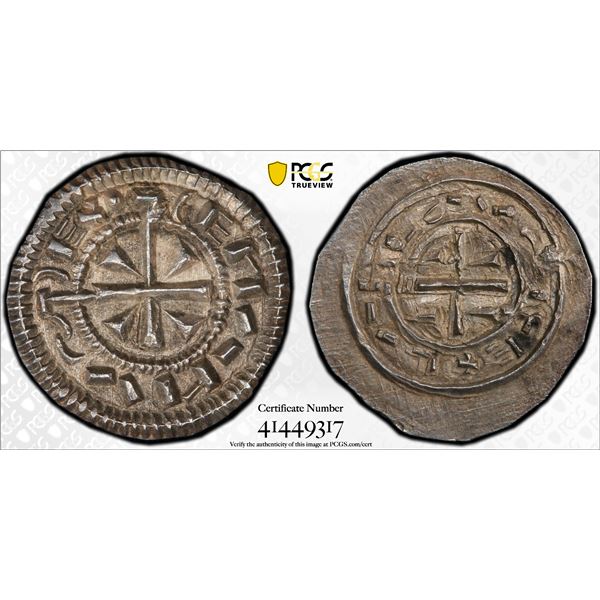 HUNGARY: Stephan II, 1116-1131, AR denar, ND, PCGS MS63