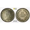Image 1 : NETHERLANDS: Wilhelmina I, 1890-1948, AR 10 cents, 1897, PCGS MS63