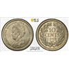 Image 1 : NETHERLANDS: Wilhelmina, 1890-1948, AR 10 cents, 1912, PCGS MS63
