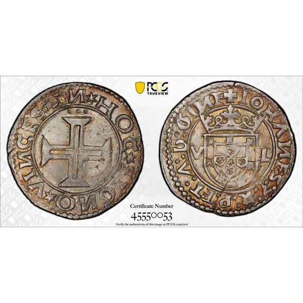 PORTUGAL: João III, 1521-1557, AR tostao, Lisbon, ND, PCGS AU details