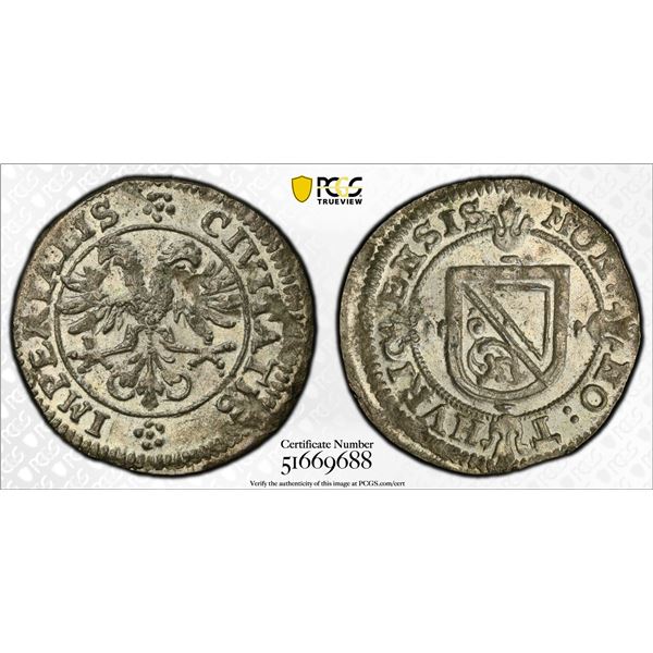 SWITZERLAND: ZÜRICH: Free Imperial City, AR schilling, ND (1634), PCGS MS63
