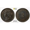 Image 1 : MAURITIUS: Victoria, 1837-1901, AE 2 cents, 1896, PCGS MS62 BN