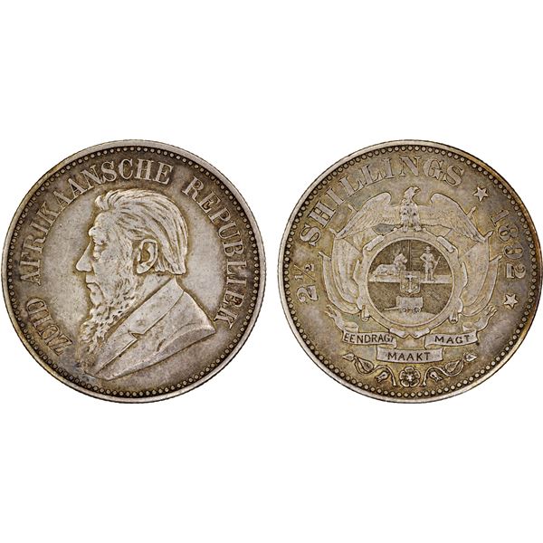 SOUTH AFRICA: Zuid-Afrikaansche Republiek, AR 2½ shillings, 1892, VF-XF