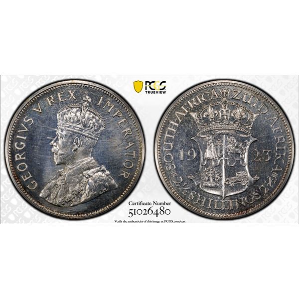 SOUTH AFRICA: George V, 1910-1936, AR 2½ shillings, 1923, PCGS Proof 62