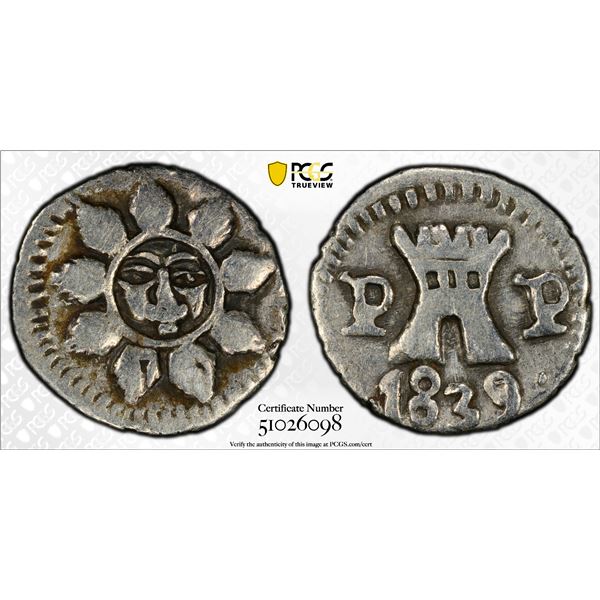 ARGENTINA: Cordoba, AR 1/4 real, 1839, PCGS VF25