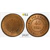 Image 1 : BRAZIL: Republic, AE 40 reis, 1889, PCGS MS64 RB