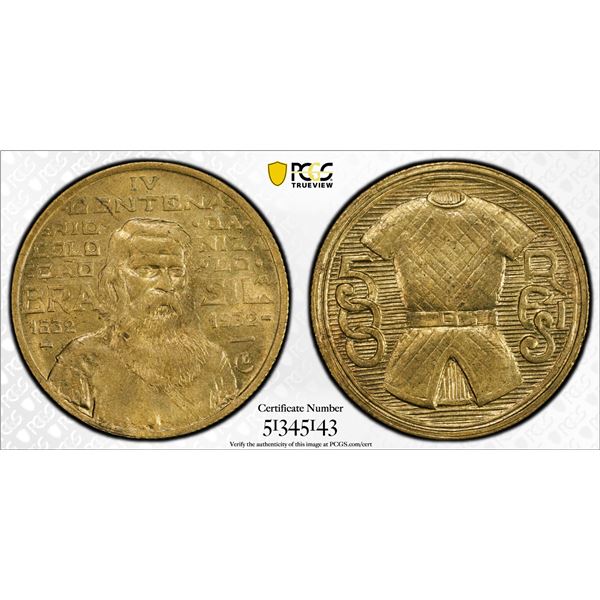 BRAZIL: Republic, 500 reis, 1932, PCGS MS65