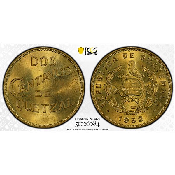 GUATEMALA: Republic, 2½ centavos, 1932, PCGS MS64