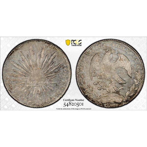 MEXICO: Republic, AR 8 reales, 1863-Zs, PCGS AU58