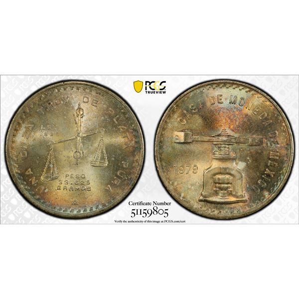 MEXICO: Estados Unidos, AR onza, 1979, PCGS MS66
