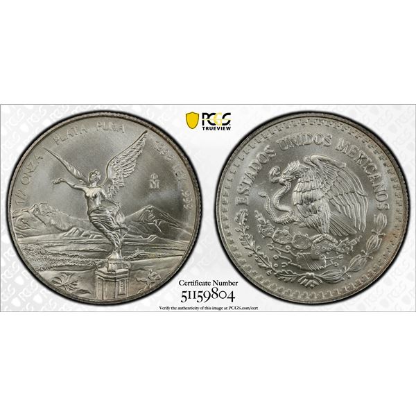 MEXICO: Estados Unidos, AR 1/2 onza, 1998-Mo, PCGS MS68