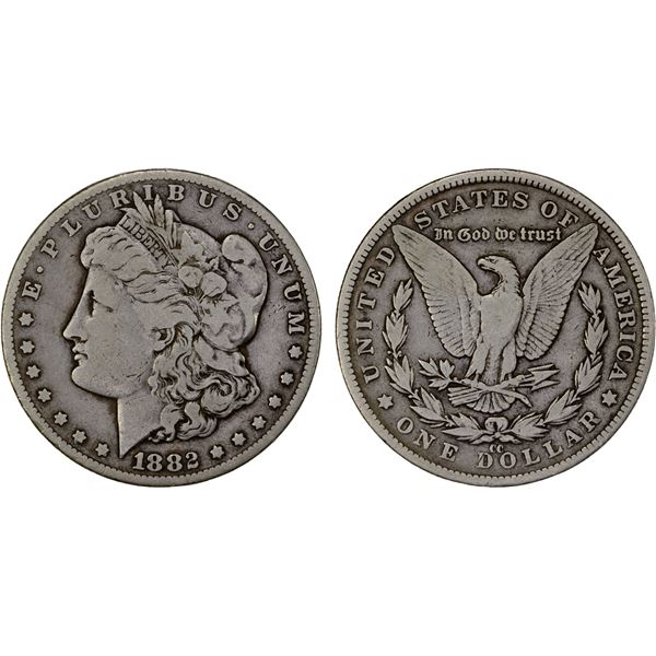 UNITED STATES: AR Morgan dollar, 1882-CC, Fine