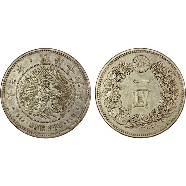 JAPAN: Meiji, 1868-1912, AR yen, year 16 (1883), VF-XF