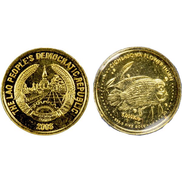 LAOS: People's Democratic Republic, AV 5000 kip (0.30g), 2001, Proof