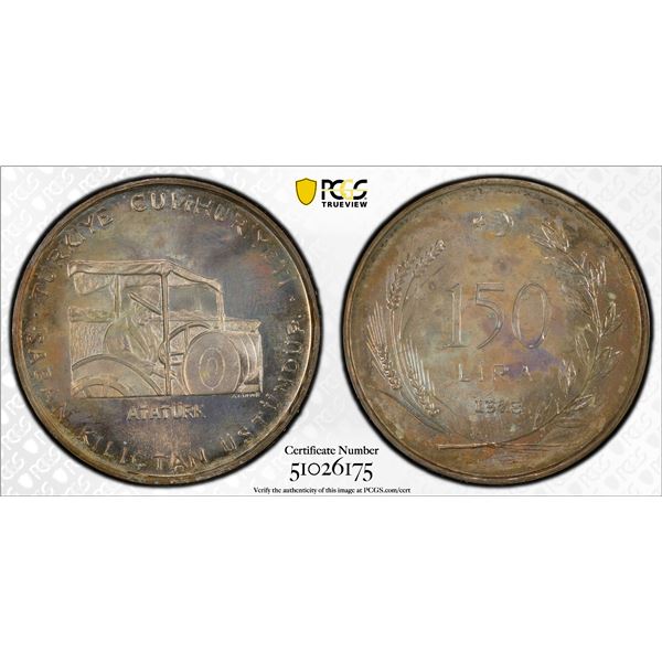 TURKEY: Republic, AR 150 lira, 1978, PCGS Proof 66