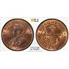 Image 1 : HONG KONG: George V, 1910-1936, AE cent, 1933, PCGS MS65 RB