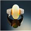 Image 2 : 14K Gold Ring with 4.34ct Opal and 1.00ct Diamond Accents