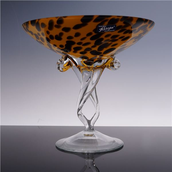Alicja Tortoiseshell Art Glass Pedestal Bowl