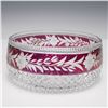 Image 2 : 2pc Cut to Cranberry Crystal Bowl and Vase