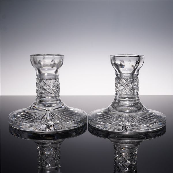 Pair of Waterford Crystal Single Light Candlesticks