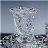 Image 2 : 2pc Duncan & Miller Sandwich Clear Glass Candlestick Lustres