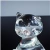 Image 3 : Murano Glass Cat Sculpture, Clear with Encased Red Fish