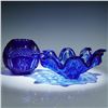 Image 1 : 2pc Group of Cobalt Blue Glass, Murano and Bohemian