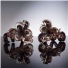 Image 1 : 2pc Art Glass Flower Sculptures with Twisted Stems