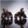 Image 3 : 2pc Art Glass Flower Sculptures with Twisted Stems