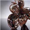 Image 5 : 2pc Art Glass Flower Sculptures with Twisted Stems
