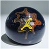 Image 2 : 2pc Selkirk Glass Paperweights, Red Mirage (Ltd Ed) and Wizards Eye