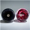 Image 4 : 2pc Selkirk Glass Paperweights, Red Mirage (Ltd Ed) and Wizards Eye