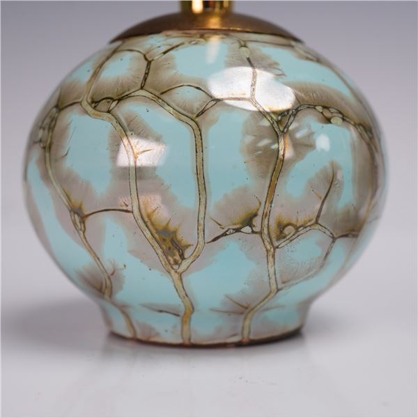 2pc Delft Holland Ceramic Brass and Bud Vases