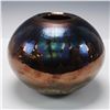 Image 1 : Bruce Fairman Signed Raku Pottery Vessel with Iridescent Glaze