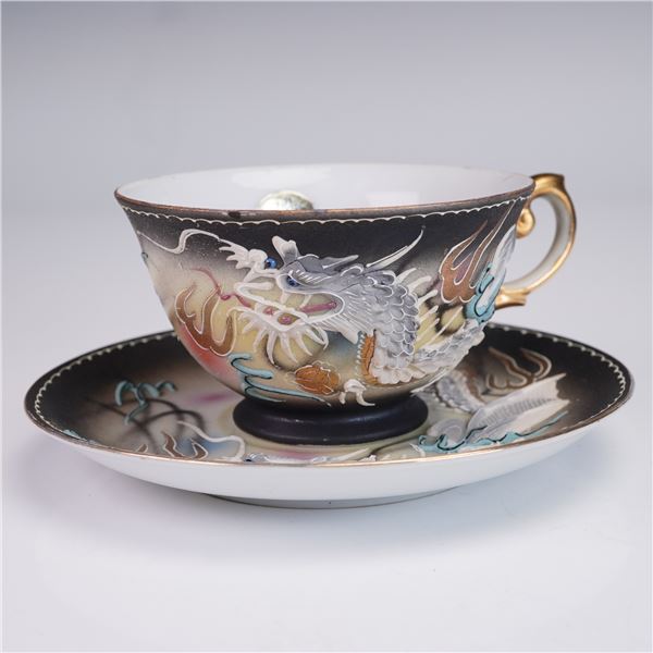 Wales China Hand-Painted Dragon Cup & Saucer Set