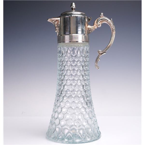 Vintage Silver Plated and Crystal Pitcher
