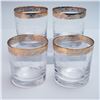 Image 1 : 4pc Cellini Crystal Old Fashioned Glasses with Gold Rim